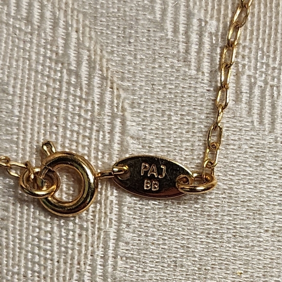 VINTAGE PAJ BB 1980s Gold Plated Pink Crystal Pendant Necklace Signed - Picture 7 of 15